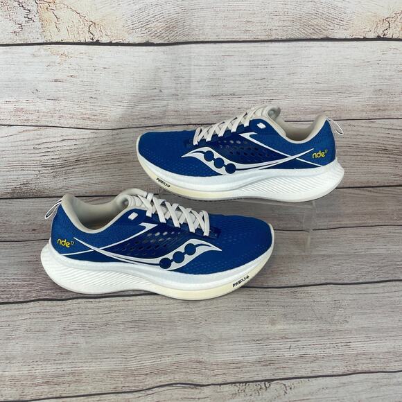 Saucony Ride 17 Womens Sz 9.5 Running Shoes Cobalt Blue White - Picture 1 of 9